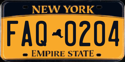 NY license plate FAQ0204