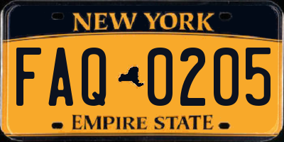 NY license plate FAQ0205