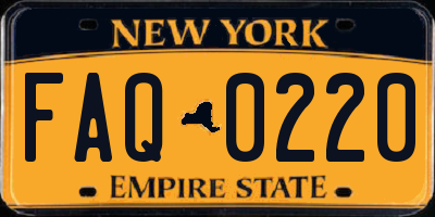 NY license plate FAQ0220