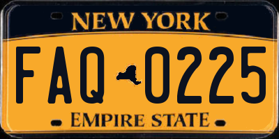 NY license plate FAQ0225