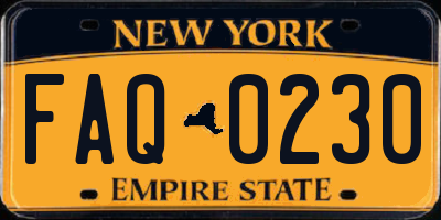 NY license plate FAQ0230