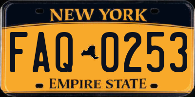 NY license plate FAQ0253