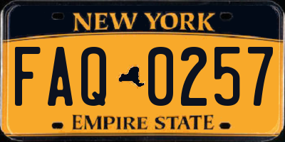 NY license plate FAQ0257