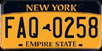 NY license plate FAQ0258
