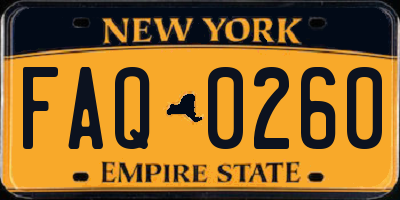 NY license plate FAQ0260
