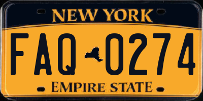 NY license plate FAQ0274