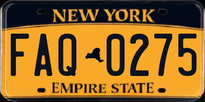 NY license plate FAQ0275