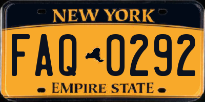 NY license plate FAQ0292