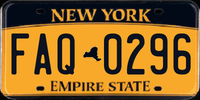 NY license plate FAQ0296