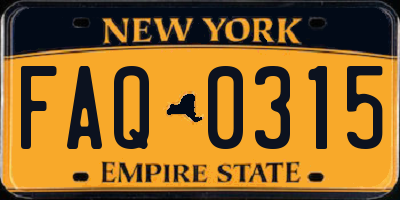 NY license plate FAQ0315
