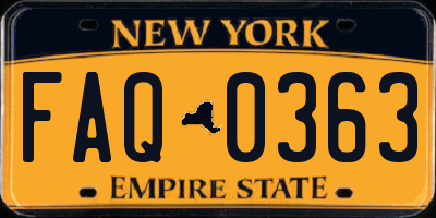 NY license plate FAQ0363