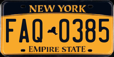 NY license plate FAQ0385
