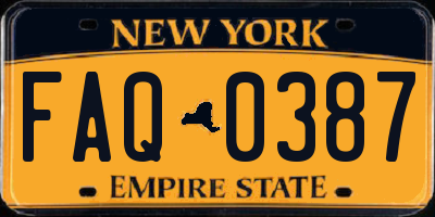 NY license plate FAQ0387