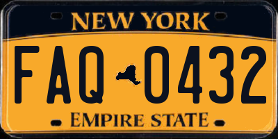 NY license plate FAQ0432
