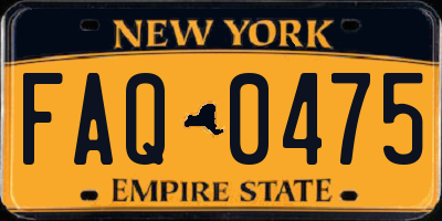 NY license plate FAQ0475