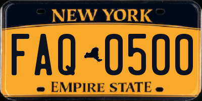 NY license plate FAQ0500