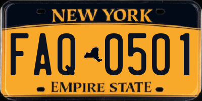 NY license plate FAQ0501