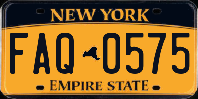 NY license plate FAQ0575