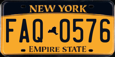 NY license plate FAQ0576