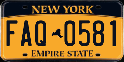 NY license plate FAQ0581