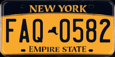 NY license plate FAQ0582