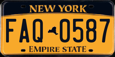 NY license plate FAQ0587