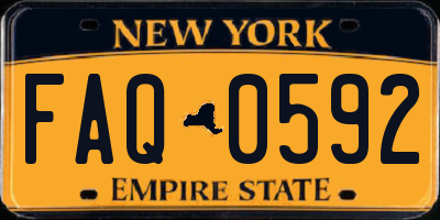 NY license plate FAQ0592