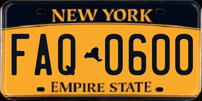 NY license plate FAQ0600