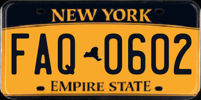NY license plate FAQ0602