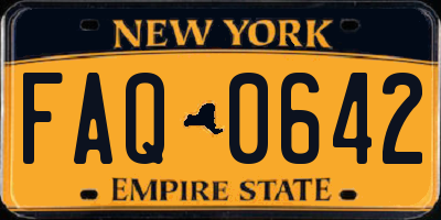 NY license plate FAQ0642