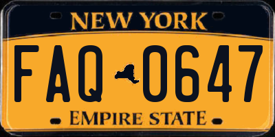NY license plate FAQ0647