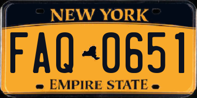 NY license plate FAQ0651