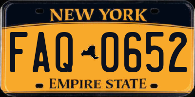NY license plate FAQ0652