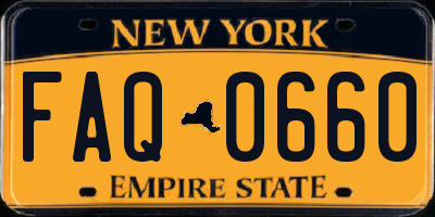 NY license plate FAQ0660