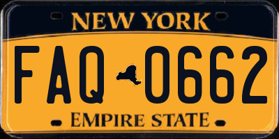 NY license plate FAQ0662