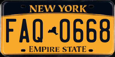 NY license plate FAQ0668