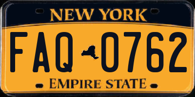 NY license plate FAQ0762