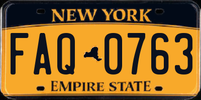 NY license plate FAQ0763