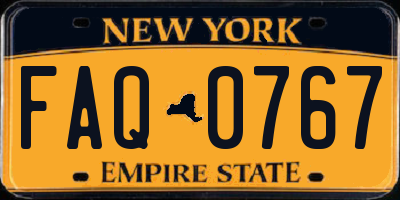 NY license plate FAQ0767
