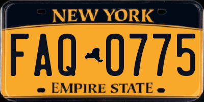 NY license plate FAQ0775