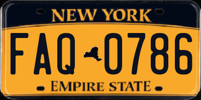 NY license plate FAQ0786