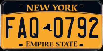 NY license plate FAQ0792