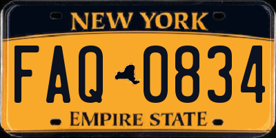 NY license plate FAQ0834