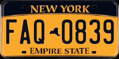 NY license plate FAQ0839