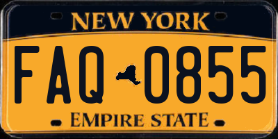 NY license plate FAQ0855