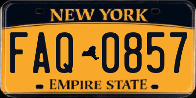 NY license plate FAQ0857