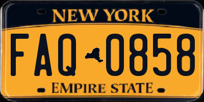 NY license plate FAQ0858