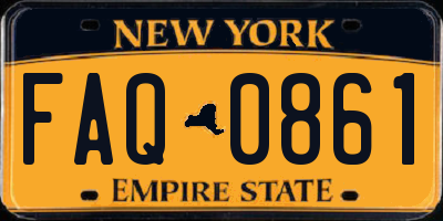 NY license plate FAQ0861