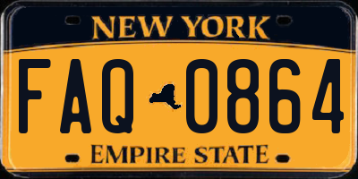 NY license plate FAQ0864