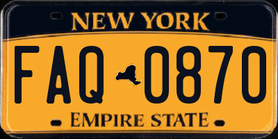 NY license plate FAQ0870